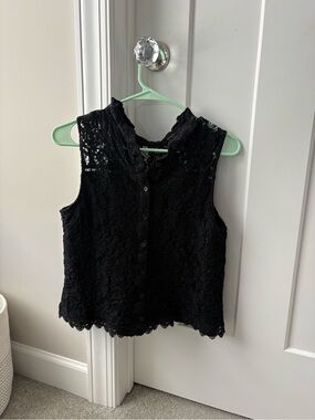 Jack by BB Dakota Black Lace Sleeveless Top